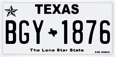 TX license plate BGY1876