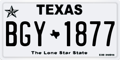 TX license plate BGY1877