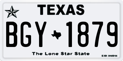 TX license plate BGY1879