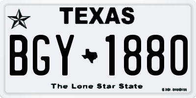 TX license plate BGY1880