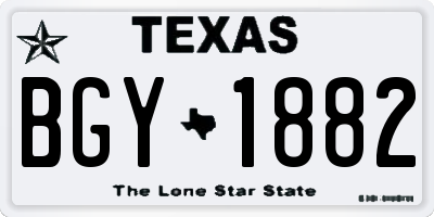 TX license plate BGY1882