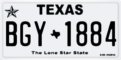 TX license plate BGY1884