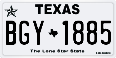 TX license plate BGY1885