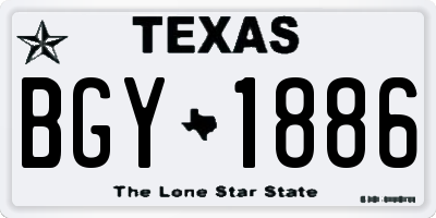 TX license plate BGY1886