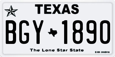 TX license plate BGY1890
