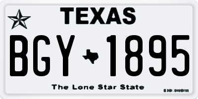 TX license plate BGY1895