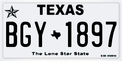 TX license plate BGY1897