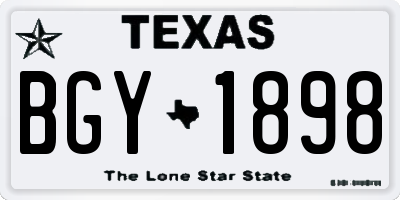 TX license plate BGY1898