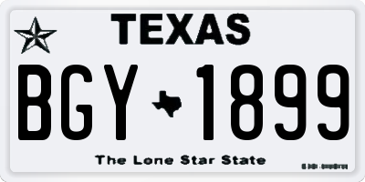 TX license plate BGY1899