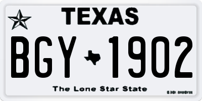 TX license plate BGY1902