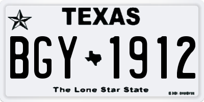 TX license plate BGY1912