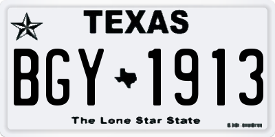 TX license plate BGY1913