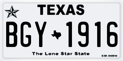 TX license plate BGY1916