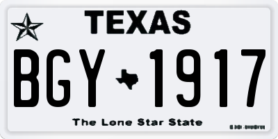 TX license plate BGY1917