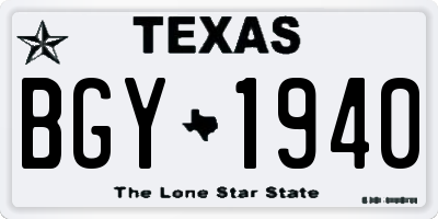 TX license plate BGY1940