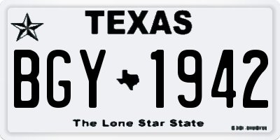 TX license plate BGY1942