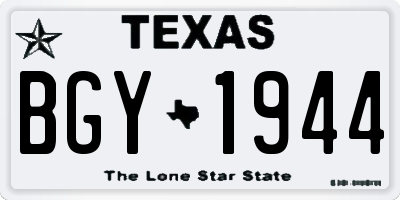 TX license plate BGY1944
