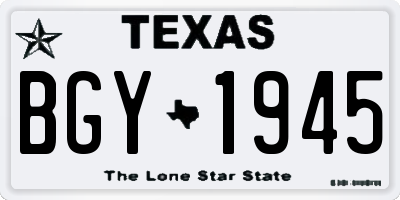 TX license plate BGY1945