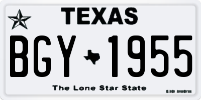 TX license plate BGY1955