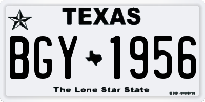 TX license plate BGY1956