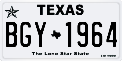 TX license plate BGY1964