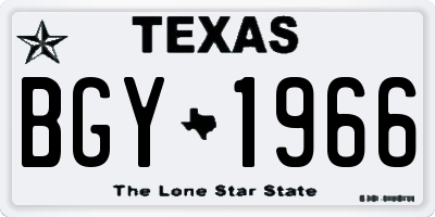 TX license plate BGY1966