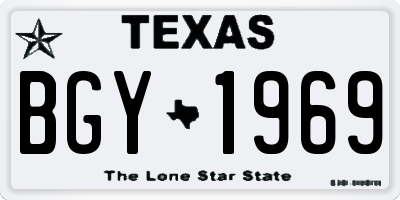 TX license plate BGY1969