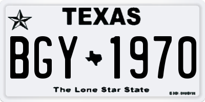 TX license plate BGY1970