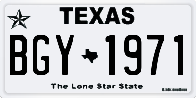 TX license plate BGY1971