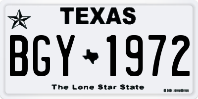 TX license plate BGY1972