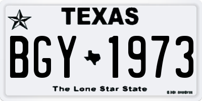 TX license plate BGY1973