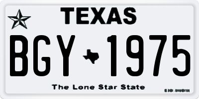 TX license plate BGY1975