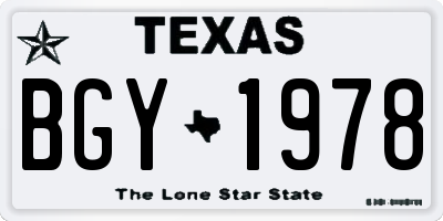 TX license plate BGY1978