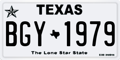 TX license plate BGY1979