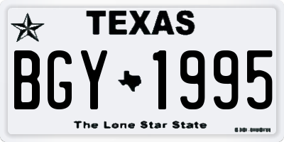 TX license plate BGY1995