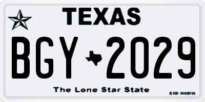 TX license plate BGY2029