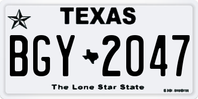 TX license plate BGY2047