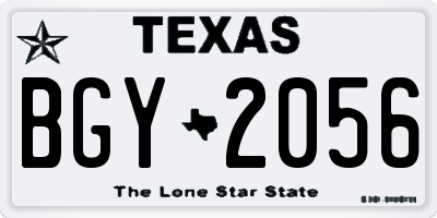 TX license plate BGY2056