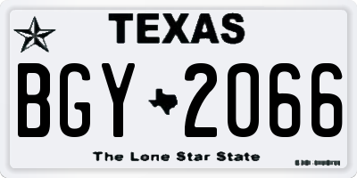 TX license plate BGY2066