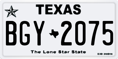 TX license plate BGY2075