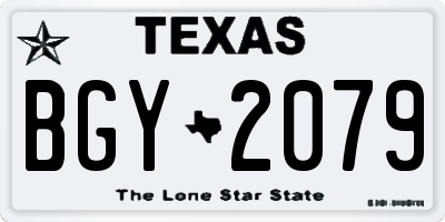 TX license plate BGY2079