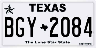 TX license plate BGY2084