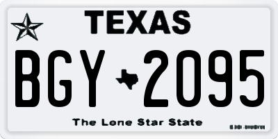 TX license plate BGY2095