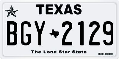TX license plate BGY2129