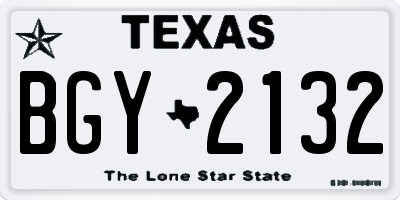 TX license plate BGY2132