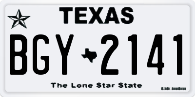 TX license plate BGY2141