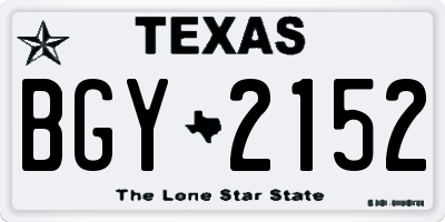 TX license plate BGY2152