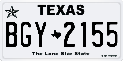 TX license plate BGY2155