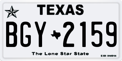 TX license plate BGY2159