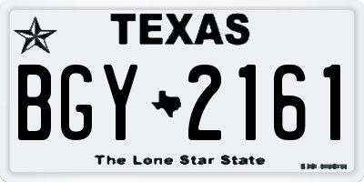 TX license plate BGY2161